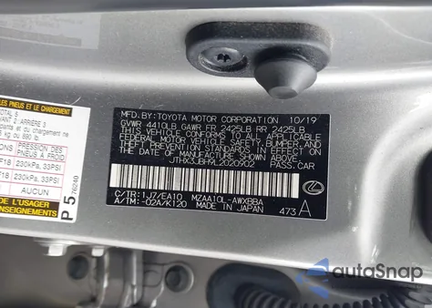 2020 Lexus Ux 200 z USA, uszkodzony, nr VIN JTHX3JBH9L2020902